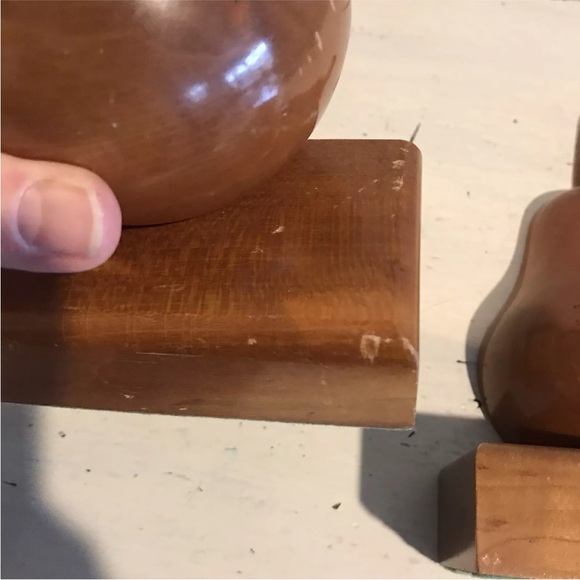 Vintage MCM Ironwood Matching Pear Bookends Art Deco - Picture 7 of 16